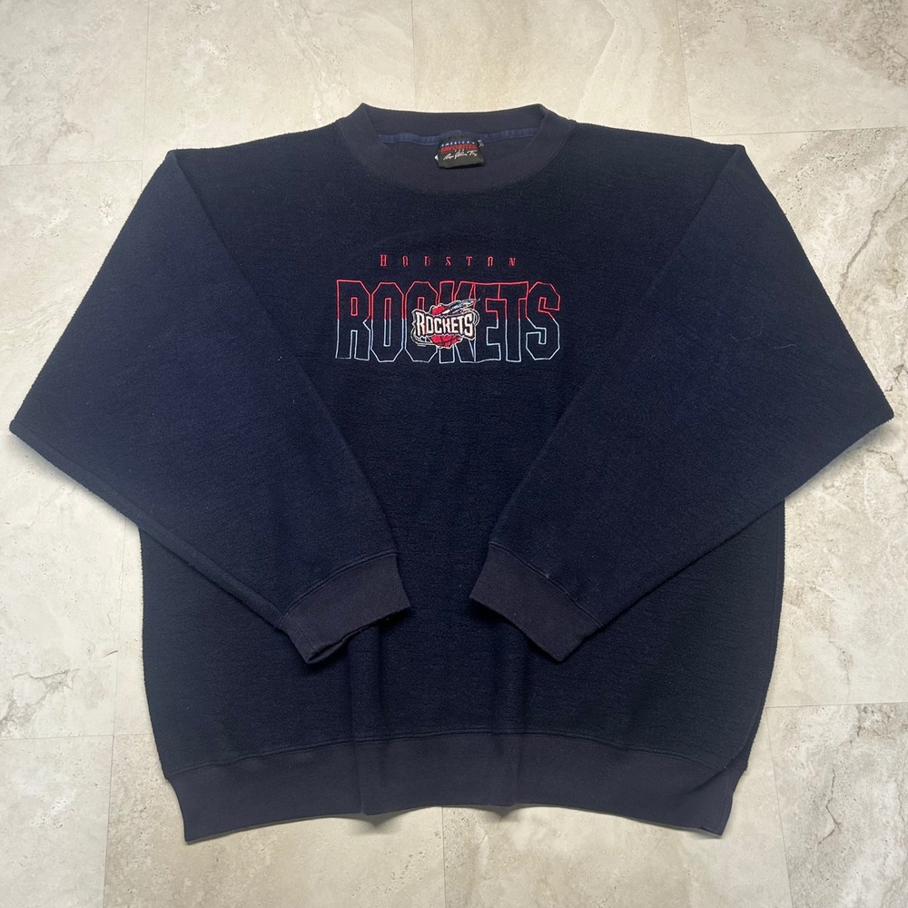 Magic Johnson T's Houston Rockets Fleece Sweatshirt Navy Blue Mens XXL Vintage